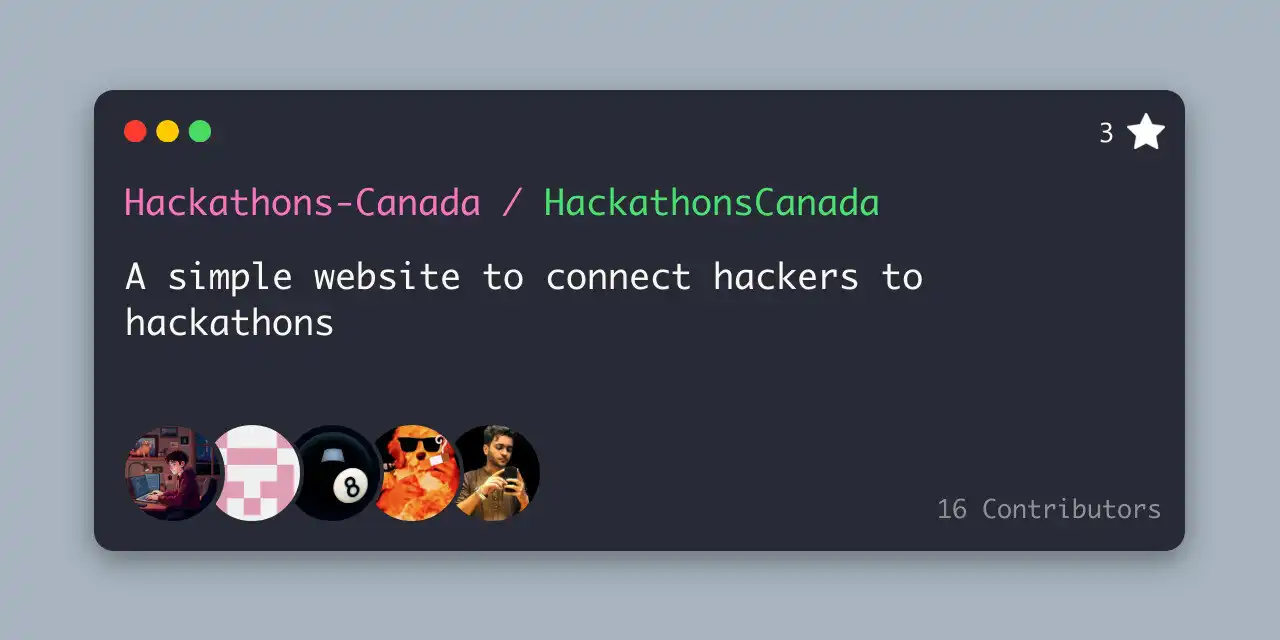 The Hackathons Canada Website GitHub repository