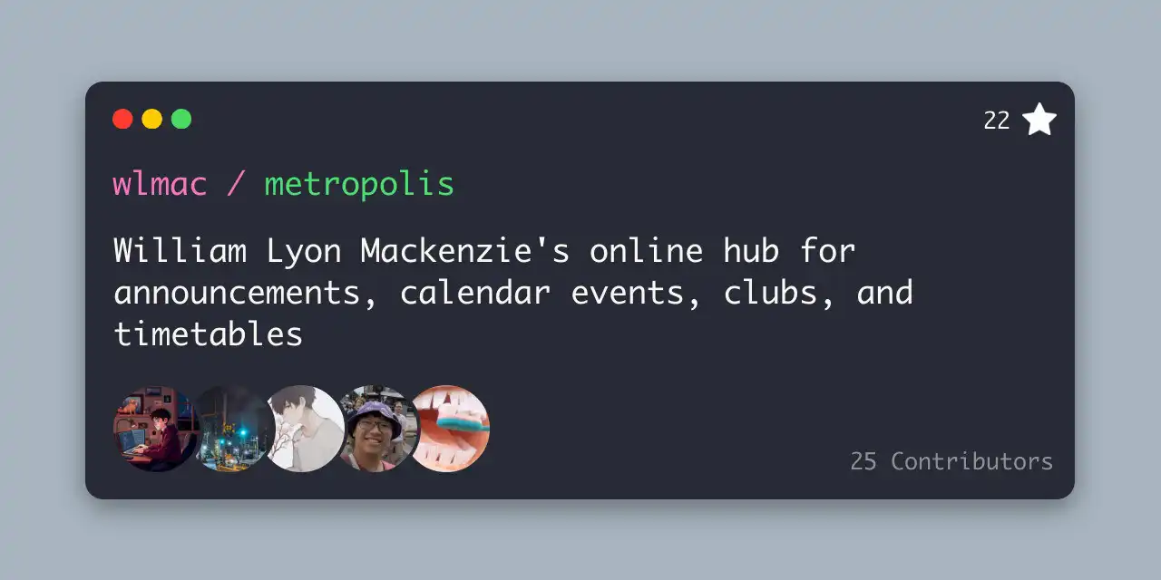 The Metropolis Main GitHub repository
